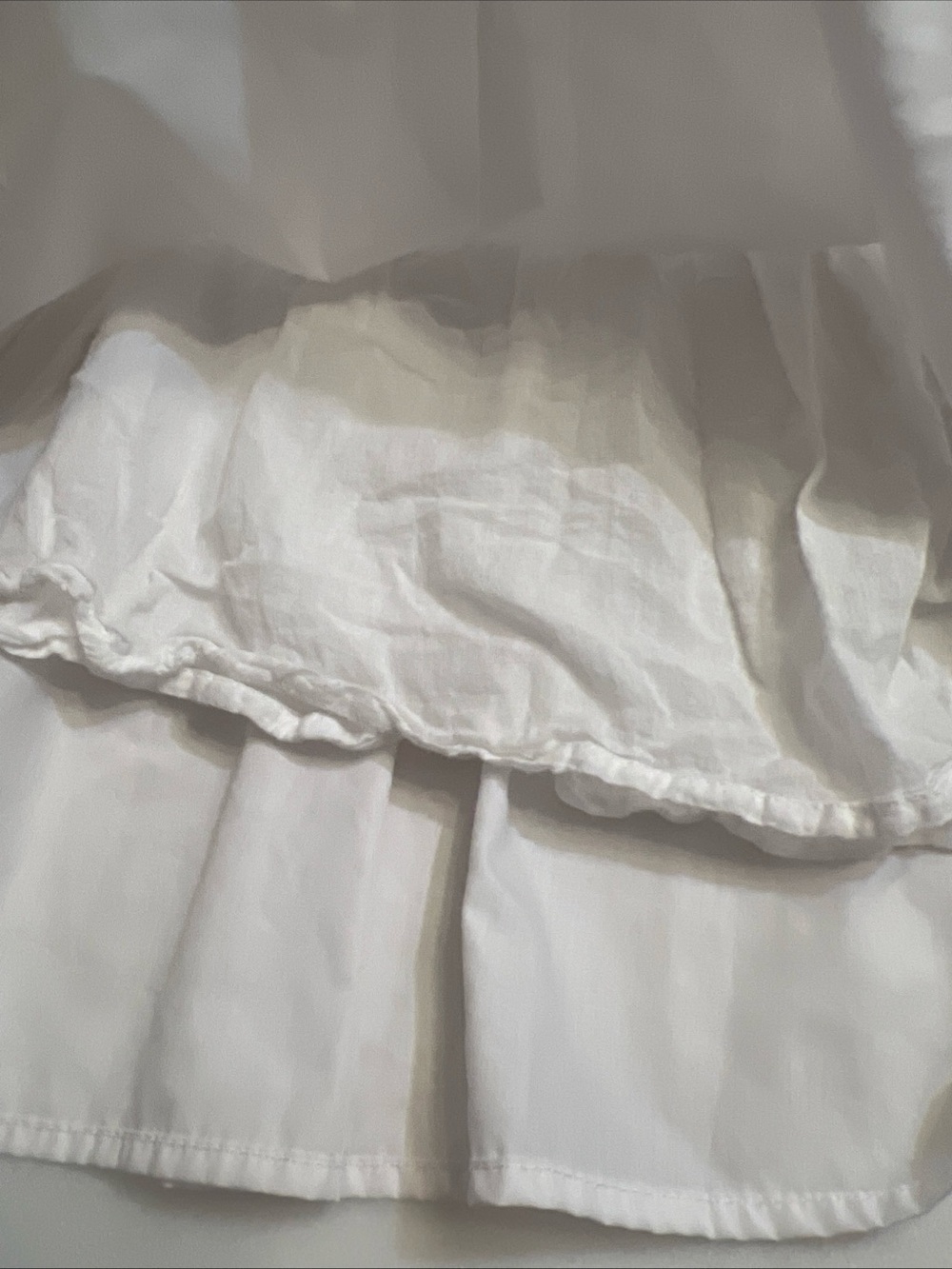 Emory Park Mini Dress Small White Puff Sleeves Smocked Milkmaid - Picture 2 of 9
